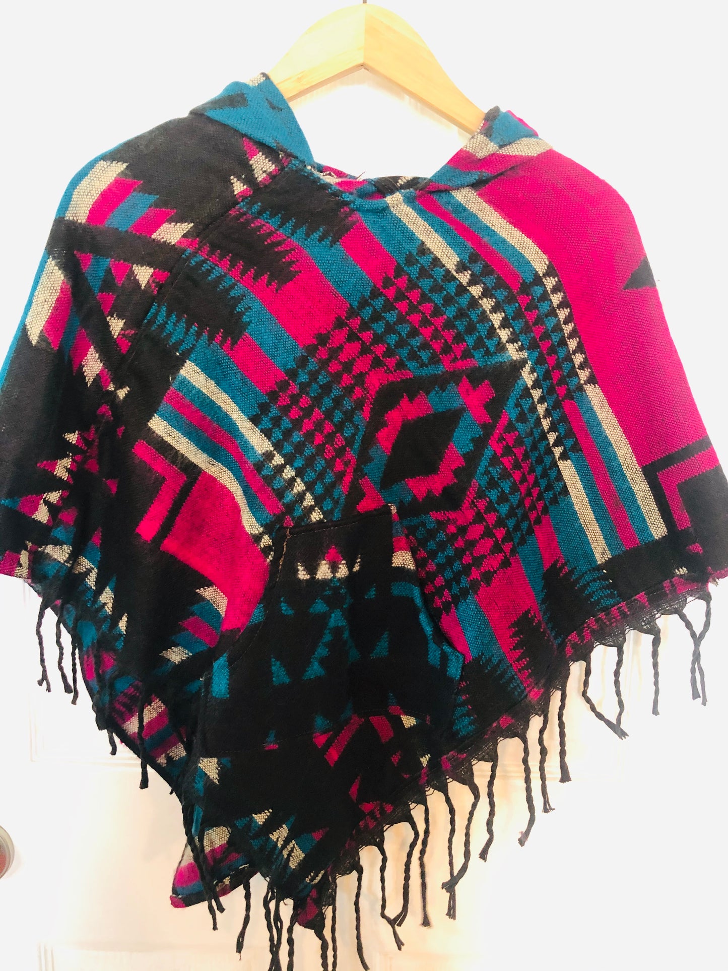 AlaskiWear Kids Poncho XL (6-8)-Local-Black/Teal/Pink-Bottoms Up Boutique-Anchorage AK