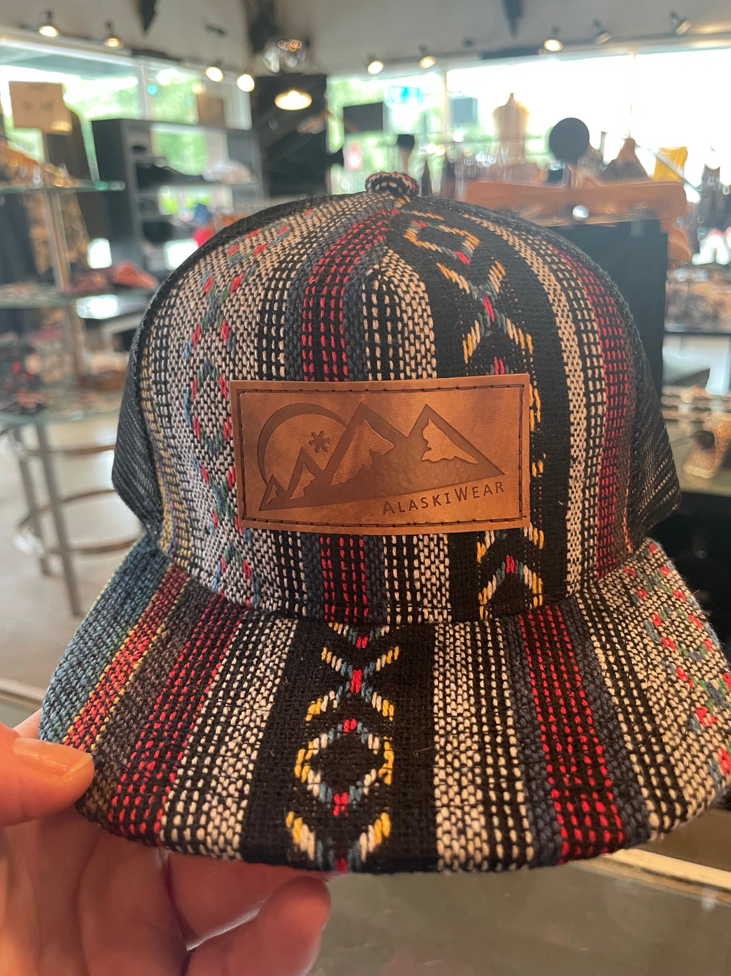 AlaskiWear Adult Trucker Hat - Grey Tribal Pattern-Hat-Bottoms Up Boutique-Anchorage AK