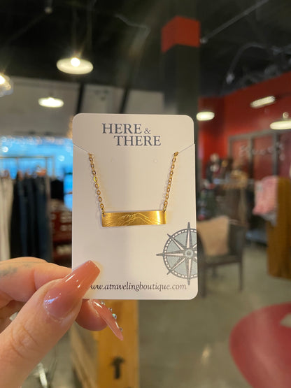 Mountain Bar Necklace-Three Sisters Gold-Bottoms Up Boutique-Anchorage AK
