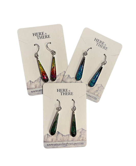 Destination Sand Skinny Teardrop Stainless Steel Earrings-Jewelry-Bottoms Up Boutique-Anchorage AK