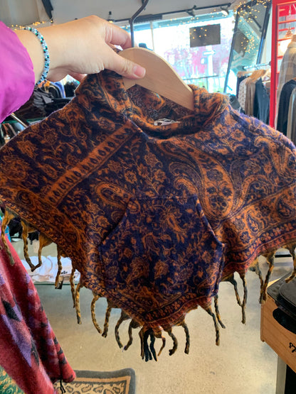 AlaskiWear Baby Poncho - S (3-18 mo.)-Local-Orange And Navy Blue-Bottoms Up Boutique-Anchorage AK