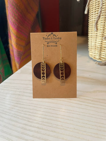 Moon Leather Earrings