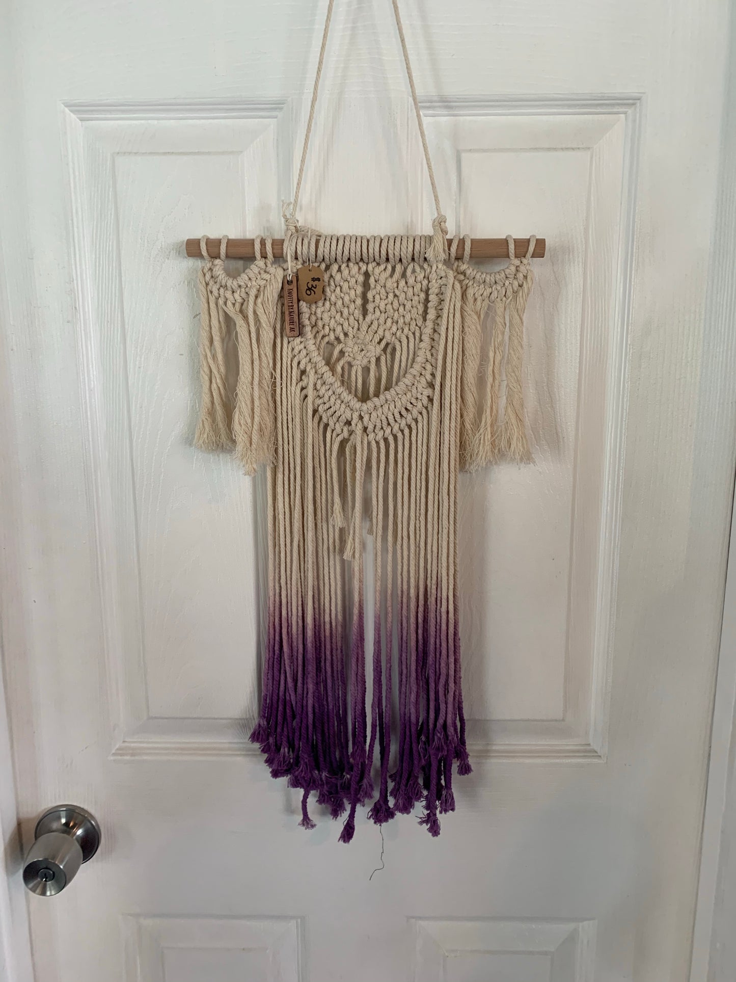 macramé Wall Hanging - Creme, Purple Ombré-Local-Bottoms Up Boutique-Anchorage AK