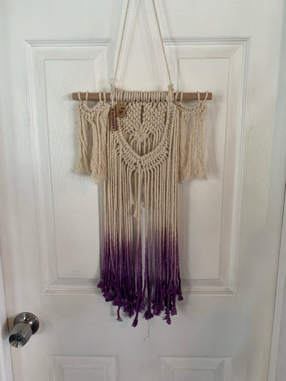 macramé Wall Hanging - Creme, Purple Ombré-Local-Bottoms Up Boutique-Anchorage AK