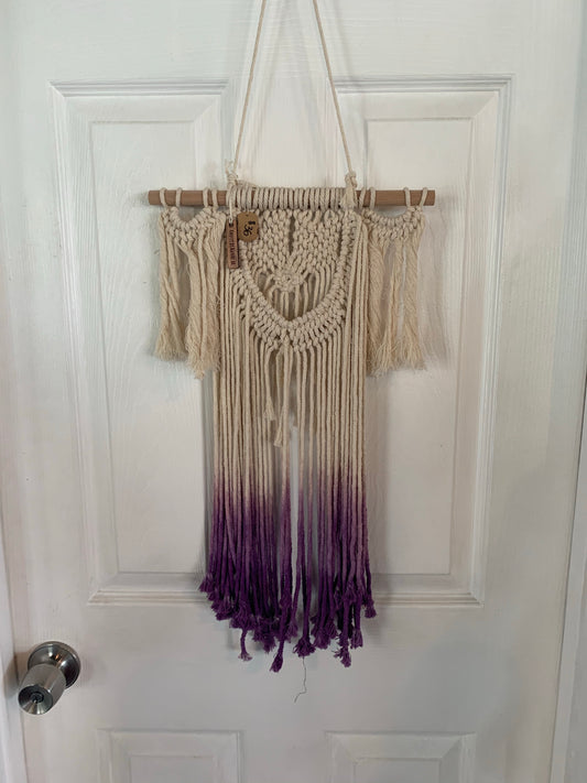 macramé Wall Hanging - Creme, Purple Ombré-Local-Bottoms Up Boutique-Anchorage AK