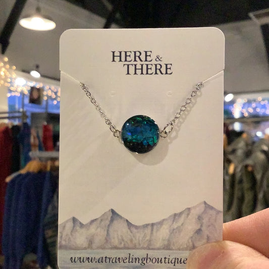 Destination Sand Small Charm Necklace-Local-Matanuska Glacier Silt and Sand with Mother of Pearl-Bottoms Up Boutique-Anchorage AK