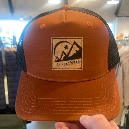 Adult Alaskiwear Curved Bill Hat- Assorted-Hat-Rust / Cork Logo / Black Mesh Back-Bottoms Up Boutique-Anchorage AK