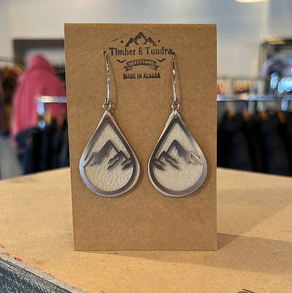 Leather Tear Drop Charm Earrings