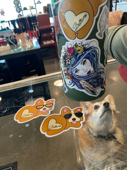 Mini Penelope the Corgi Bottoms Sticker-Stickers-Bottoms Up Boutique-Anchorage AK