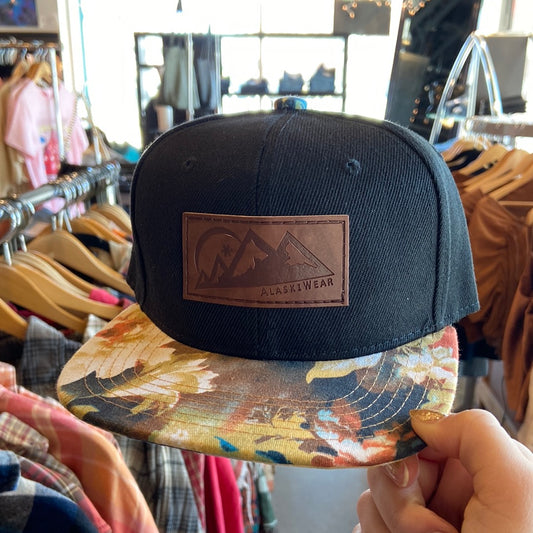 Alaskiwear Kids Trucker - Black w/ Floral Bill-local-Bottoms Up Boutique-Anchorage AK