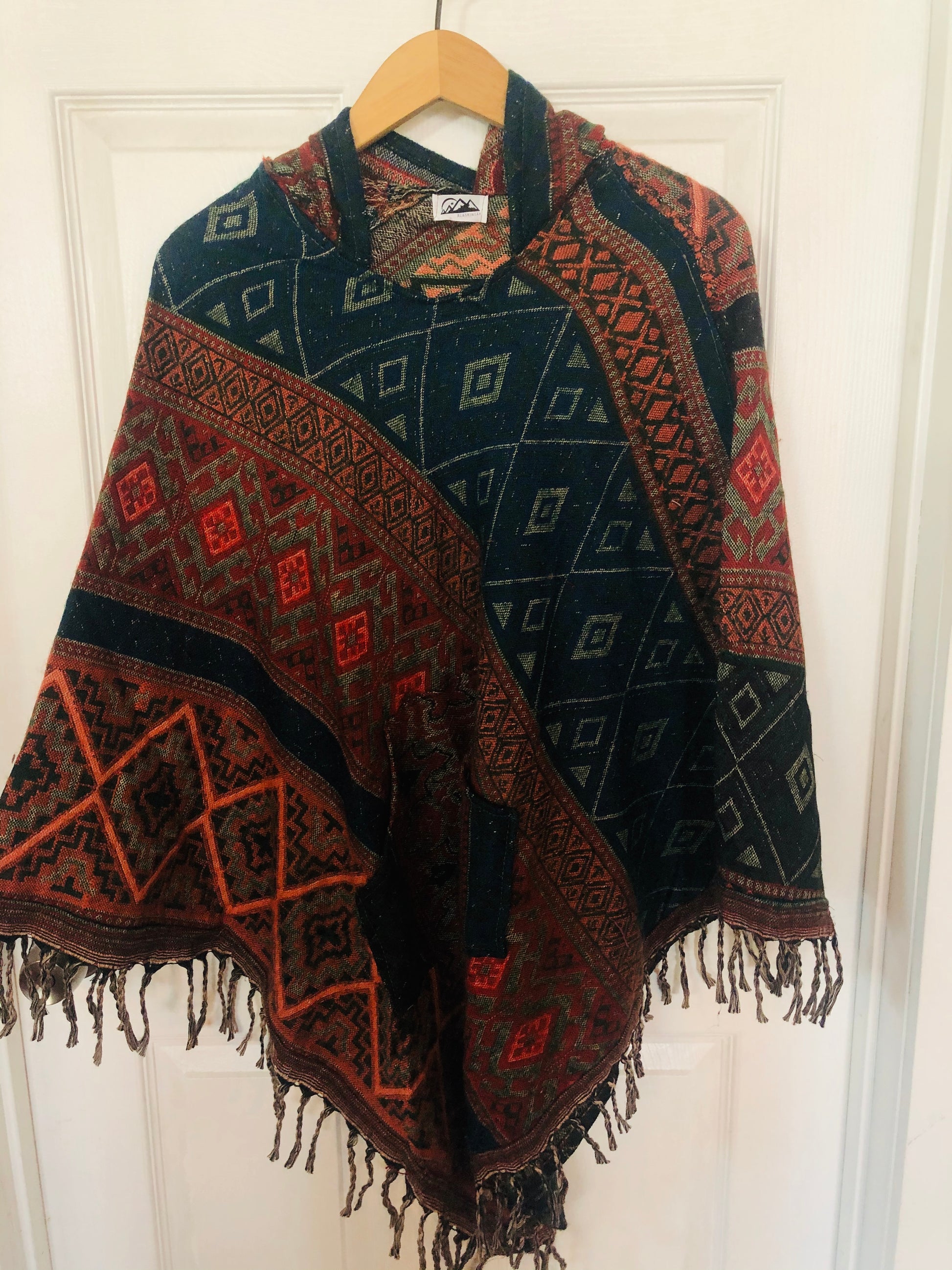 AlaskiWear Adult Blanket Poncho Long-Kimonos, Cardigans & Wraps-6-Bottoms Up Boutique-Anchorage AK