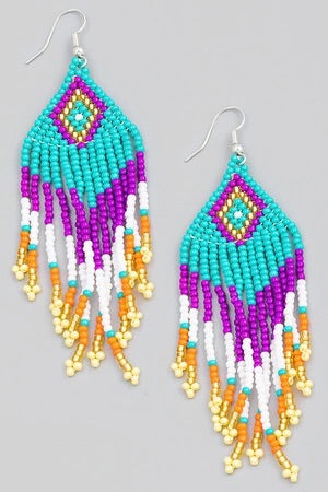 Beaded Dangle Earrings Assorted Colors