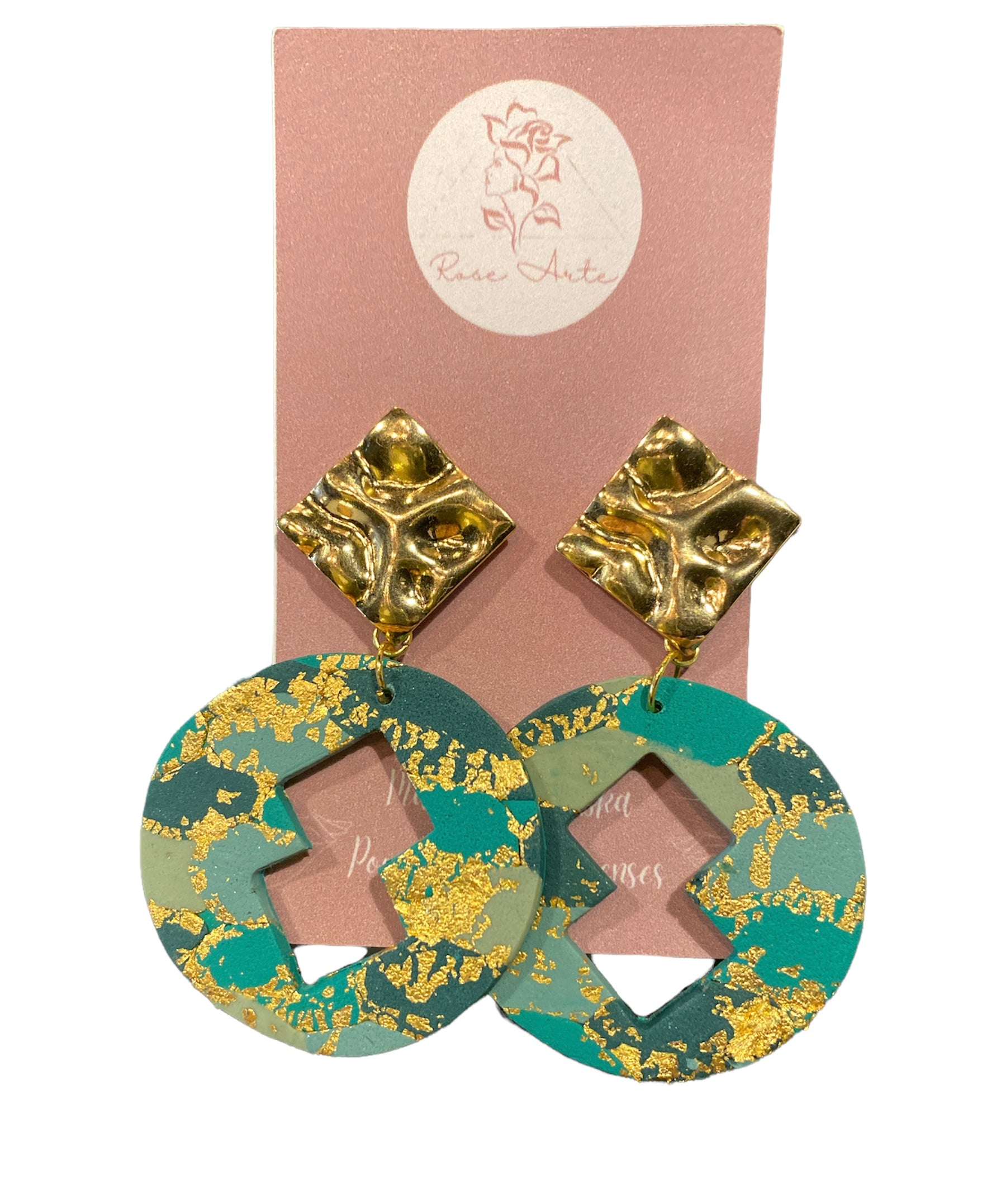 Camo Gold Foil Cutout Circle Earrings-ACCESORIES-Bottoms Up Boutique-Anchorage AK