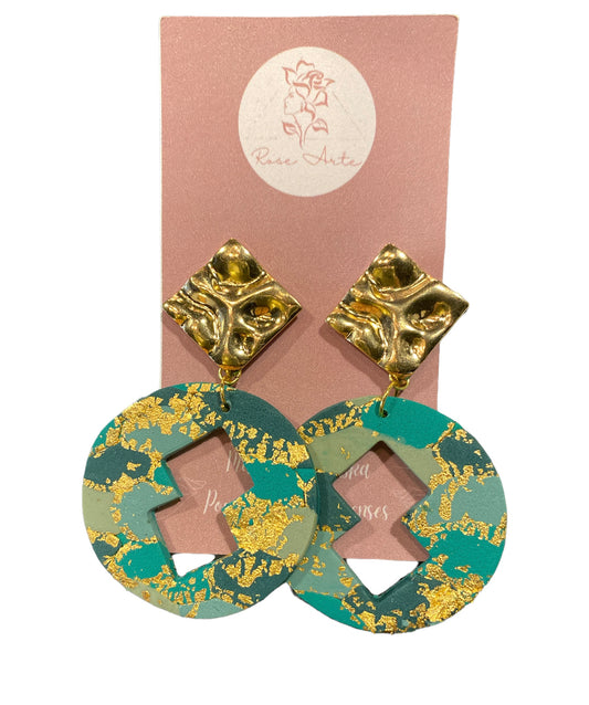 Camo Gold Foil Cutout Circle Earrings-ACCESORIES-Bottoms Up Boutique-Anchorage AK