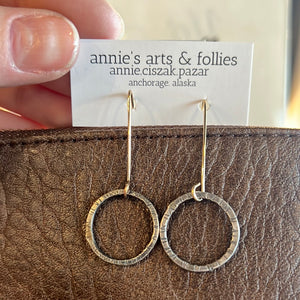 Silver Hook and Circle Earrings