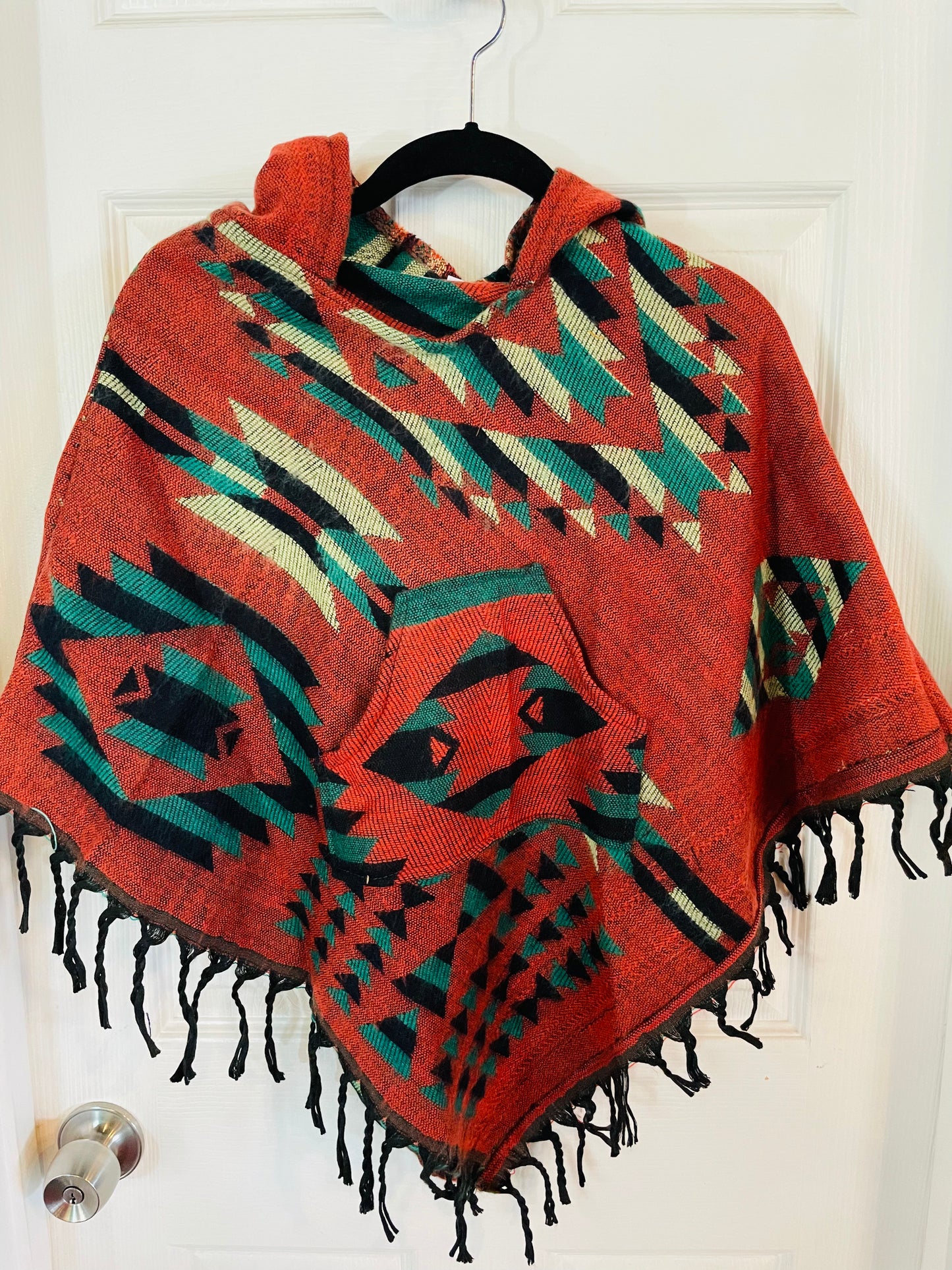 AlaskiWear Kids Poncho XL (6-8)-Local-Rust/Teal/Lime-Bottoms Up Boutique-Anchorage AK