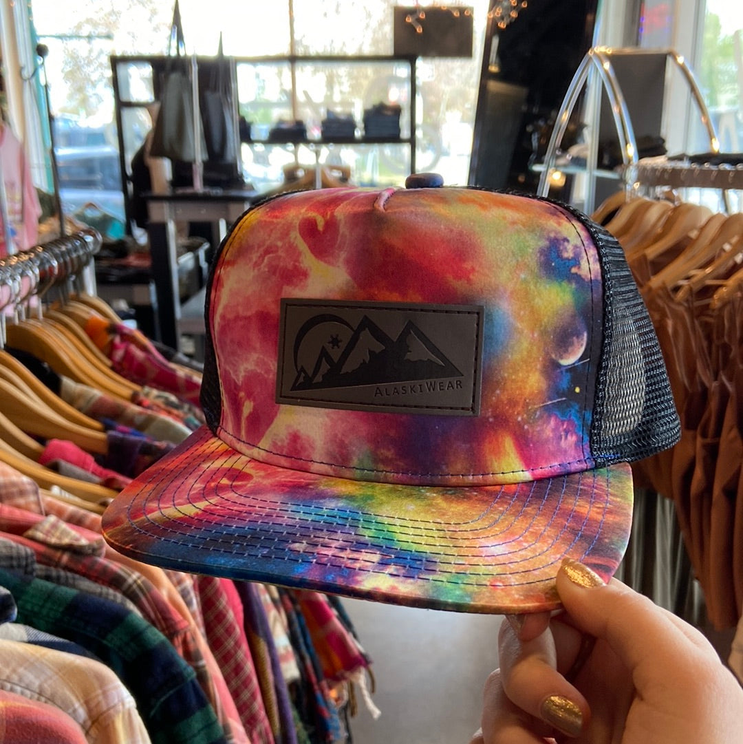 Alaskiwear Adult Trucker - Galaxy & Black Mesh Trucker Hat-Hat-Bottoms Up Boutique-Anchorage AK