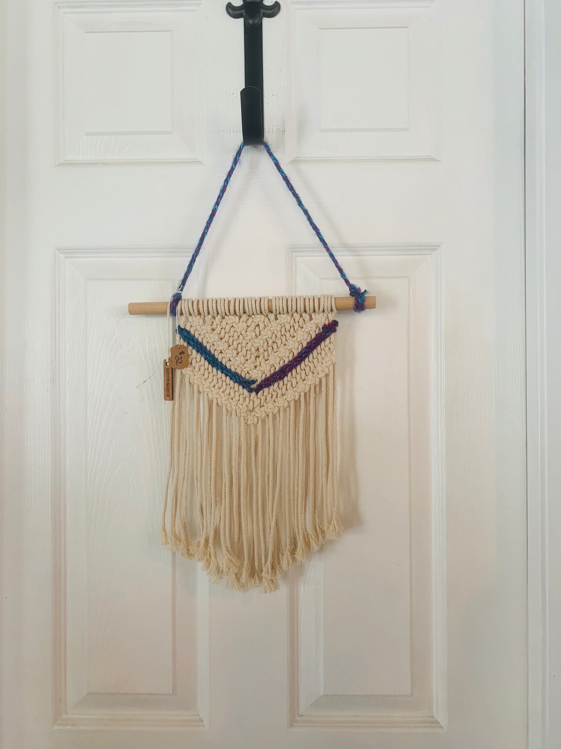 Macramé Wall Hanging - Creme, Purple, Blue-Local-Bottoms Up Boutique-Anchorage AK