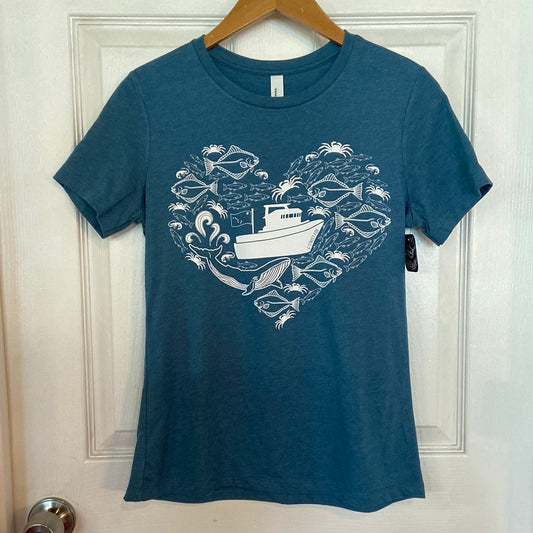 AK Ocean Love T Shirt Teal-Local-Bottoms Up Boutique-Anchorage AK