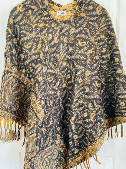 AlaskiWear Adult Blanket Poncho Long-Kimonos, Cardigans & Wraps-Bottoms Up Boutique-Anchorage AK