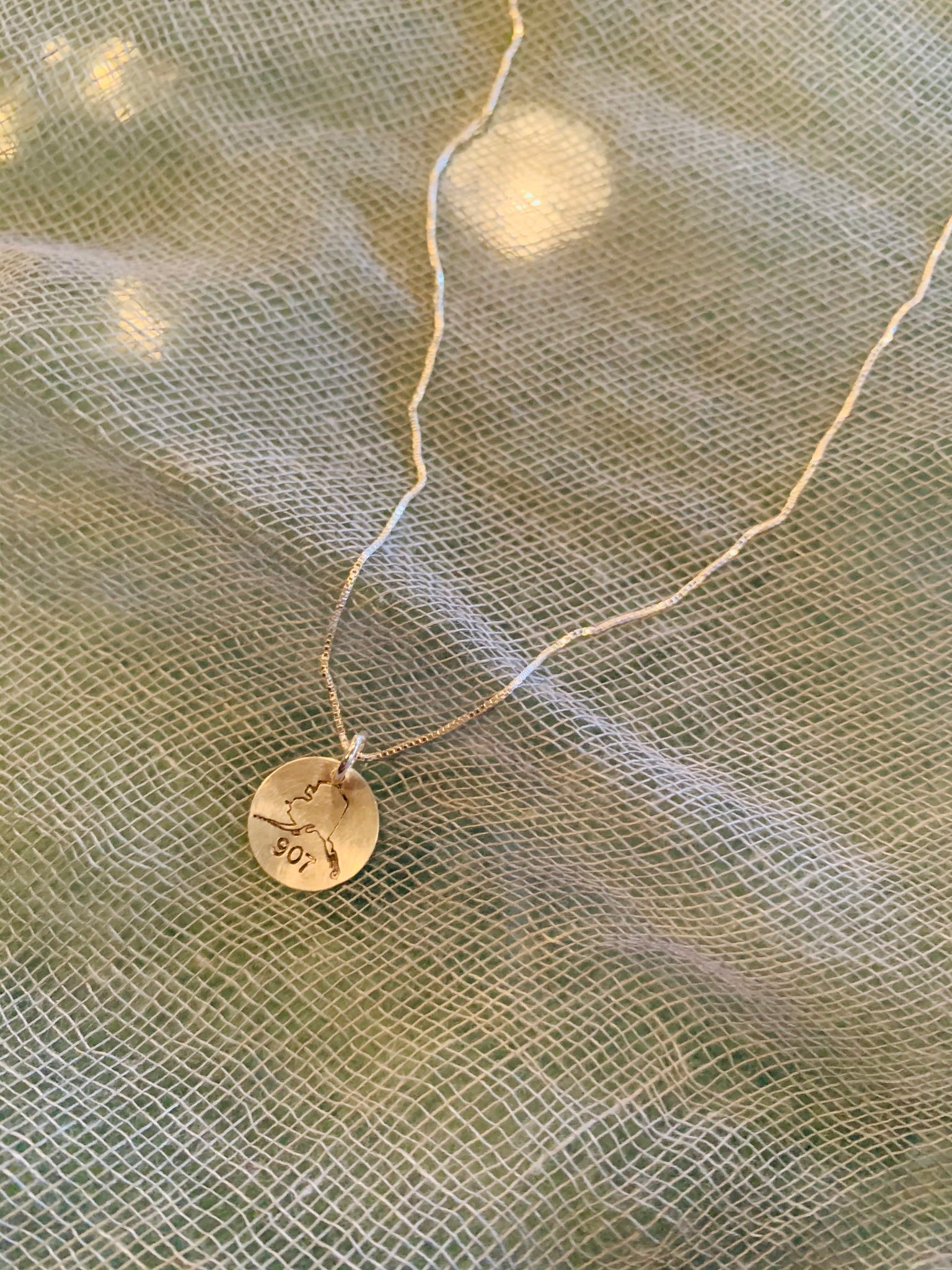 Alaska 907 Sterling Silver Stamped Necklace