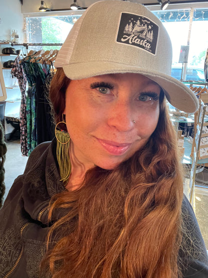 Living My Best Life In Alaska Adult Trucker Hat-Hat-Bottoms Up Boutique-Anchorage AK
