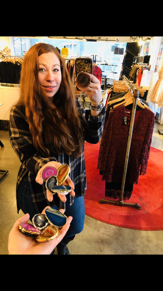 Real Agate Pop Socket-ACCESORIES-Bottoms Up Boutique-Anchorage AK