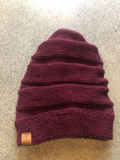 Slouchy Panel Beanie Assorted-Hat-Maroon-Bottoms Up Boutique-Anchorage AK