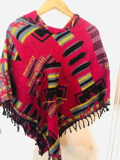 AlaskiWear Adult Blanket Poncho Long-Kimonos, Cardigans & Wraps-5-Bottoms Up Boutique-Anchorage AK