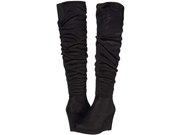 Larisa Over The Knee Suedette Wedge Boot
