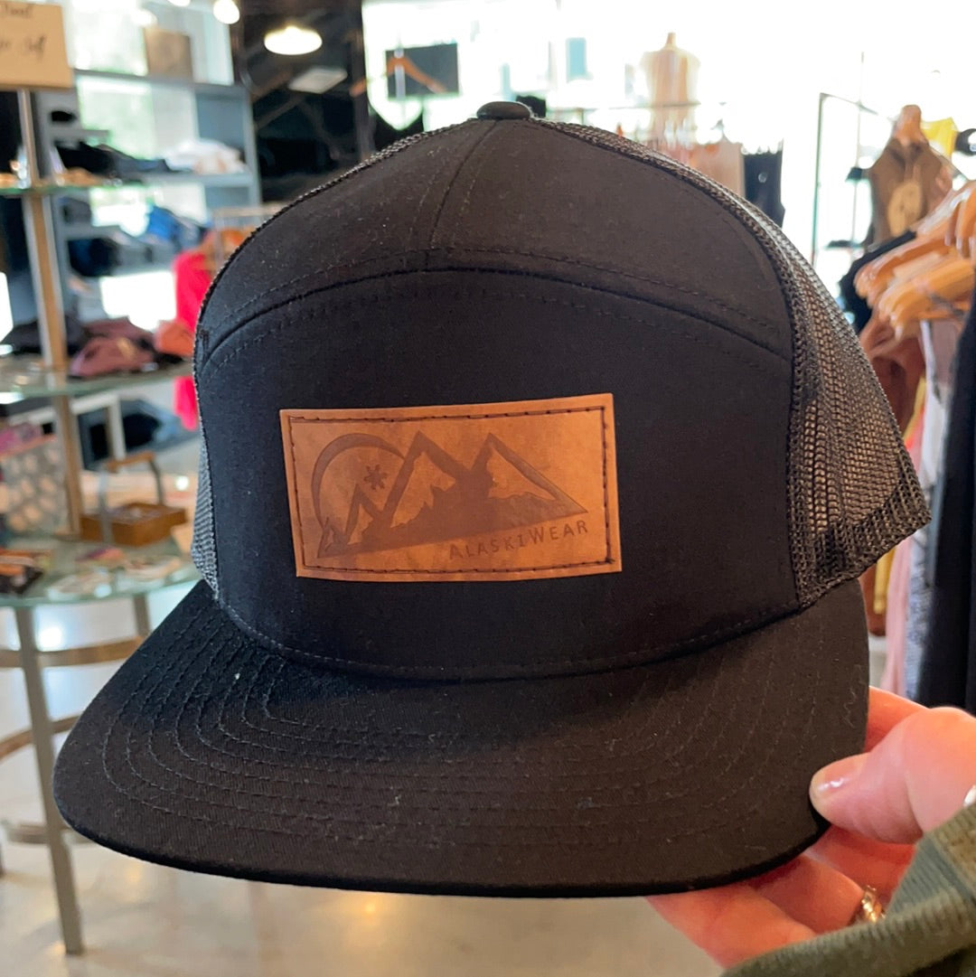 Alaskiwear Adult Trucker - Black Seven Panel Hat-Hat-Bottoms Up Boutique-Anchorage AK