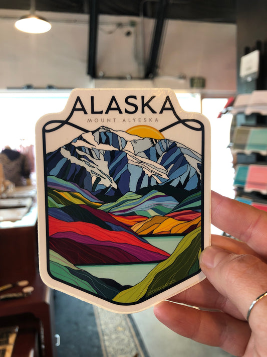 Alaska Mount Alyeska Sticker-Local-Bottoms Up Boutique-Anchorage AK