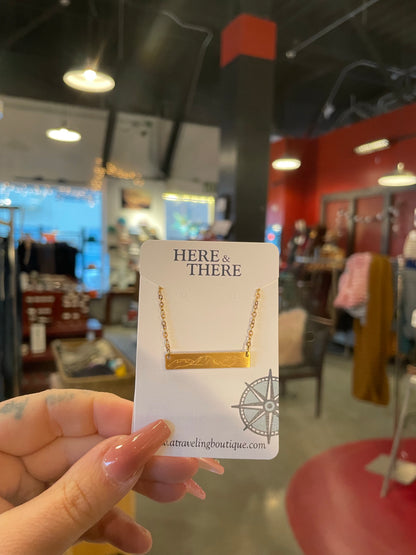 Mountain Bar Necklace-Pioneer Peak Gold-Bottoms Up Boutique-Anchorage AK