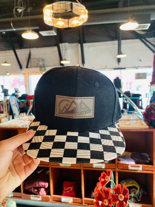 Alaskiwear Kids Trucker - Black Hat Checker Bill-Hat-Bottoms Up Boutique-Anchorage AK
