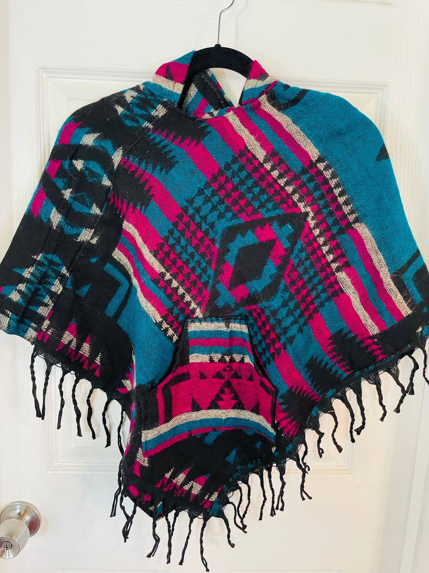 AlaskiWear Kids Poncho XL (6-8)-Local-Black/Pink/Teal-Bottoms Up Boutique-Anchorage AK