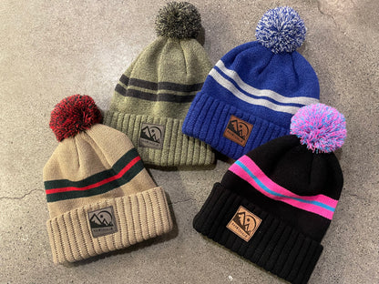 Sport Stripe Pom Beanie-Hat-Bottoms Up Boutique-Anchorage AK