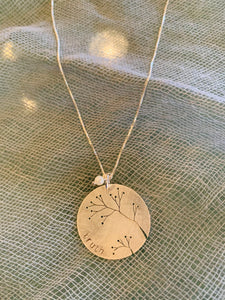 Cut Out Tree Truth Sterling Silver Disc Necklace