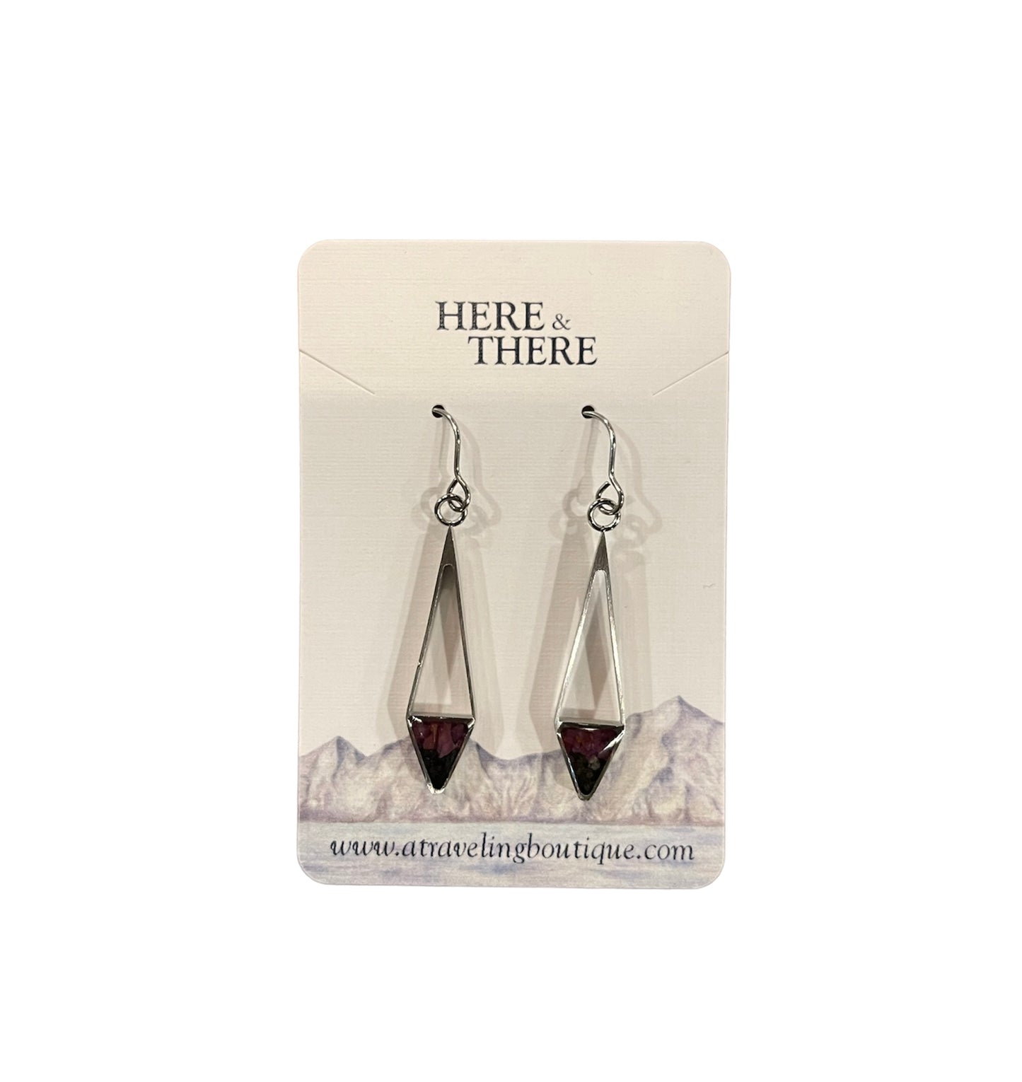 Destination Sand Arrow Dangle Earrings-Portage Glacier Sand and Silt w/ Ruby-Bottoms Up Boutique-Anchorage AK