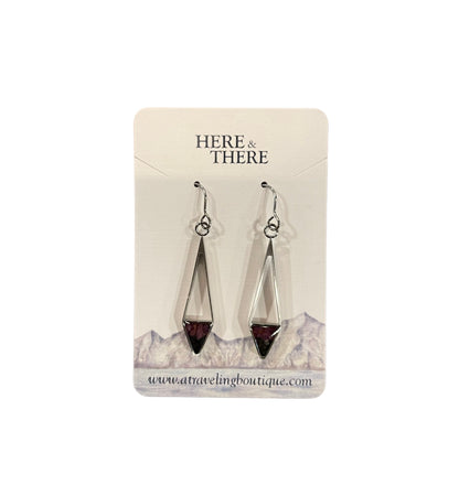 Destination Sand Arrow Dangle Earrings-Portage Glacier Sand and Silt w/ Ruby-Bottoms Up Boutique-Anchorage AK
