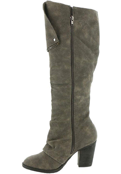 Grey Boots w/Zipper Detail