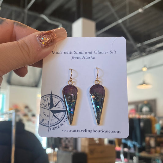 Mendenhall Glacier Sand w/ Abalone Drop Earrings-Local-Bottoms Up Boutique-Anchorage AK