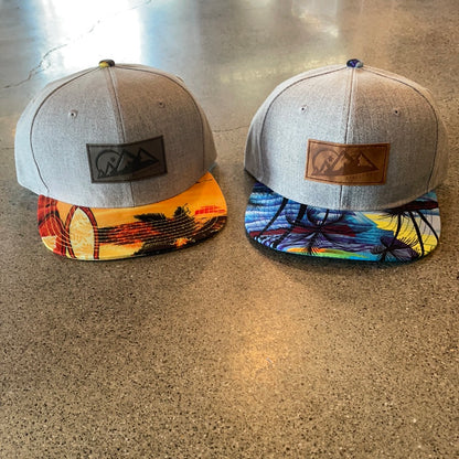 AlaskiWear Adult Trucker Hat - Grey Hat, Tropical Bill-Hat-Bottoms Up Boutique-Anchorage AK