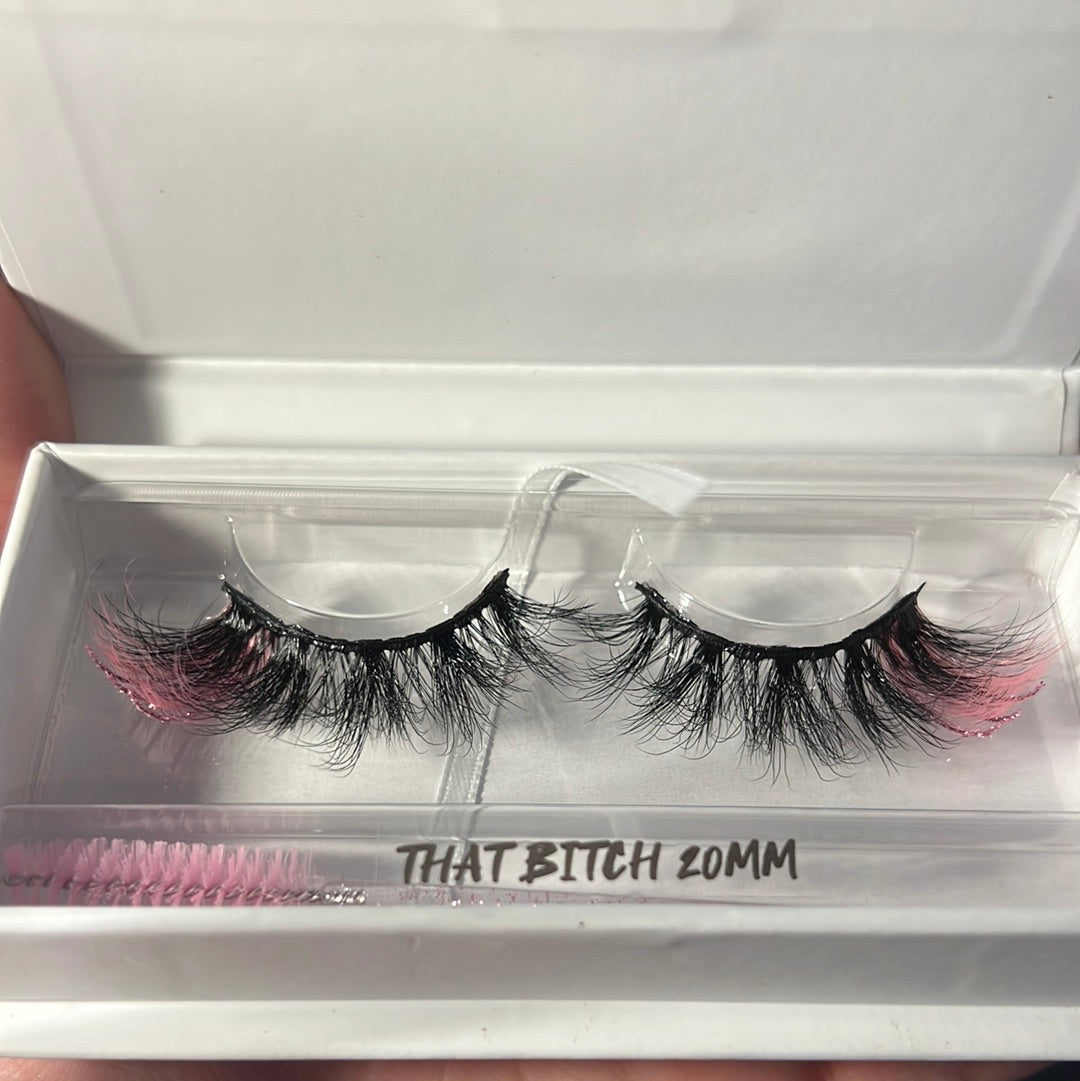 Silk Synthetic Blend Lashes-Body-Pink That Bitch w/ Spoolie 20mm-Bottoms Up Boutique-Anchorage AK