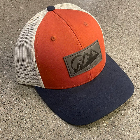 Curved Bill - Navy, Rust, Cream Mesh