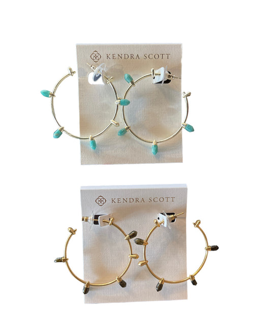 Vintage Stone Hoop Earrings-Jewelry-Bottoms Up Boutique-Anchorage AK