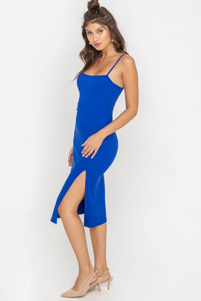 Royal Blue Fitted Midi Cami Dress