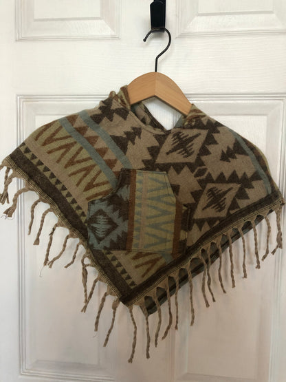 AlaskiWear Baby Poncho - S (3-18 mo.)-Local-Beige Blue Taupe-Bottoms Up Boutique-Anchorage AK