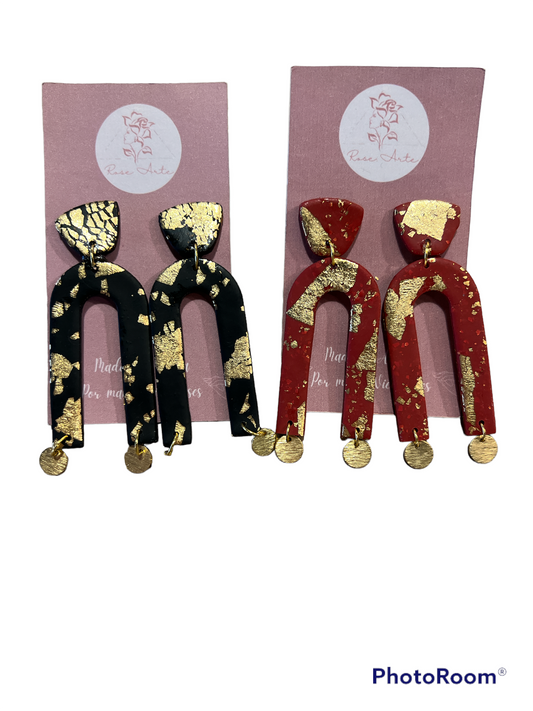 Assorted Arch Earrings w/ gold accents-ACCESORIES-Black w/ Gold Flakes-Bottoms Up Boutique-Anchorage AK