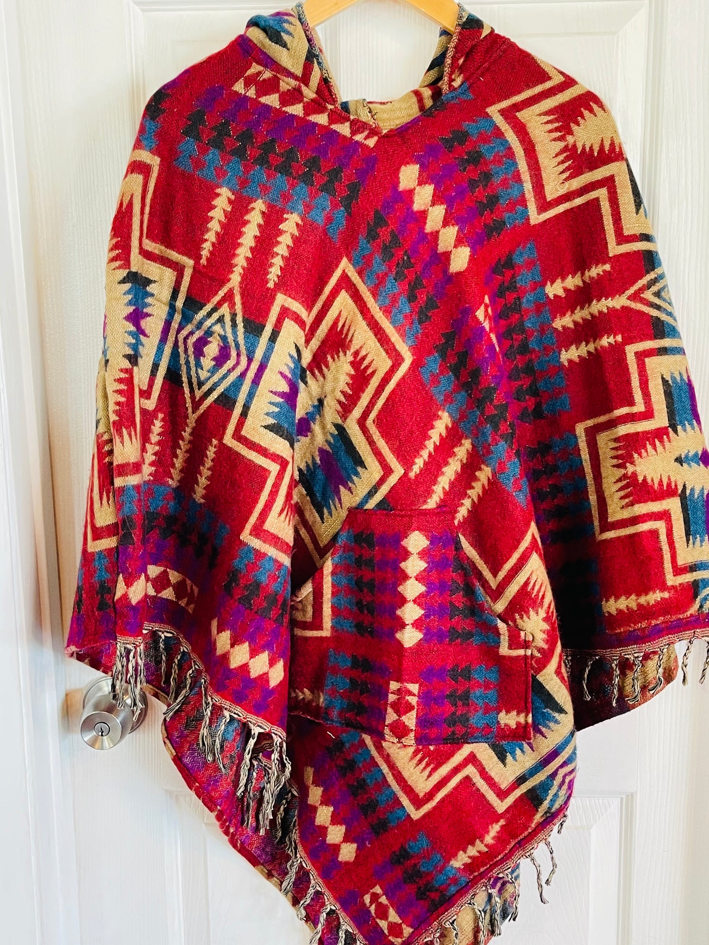 AlaskiWear Adult Blanket Poncho Long-Kimonos, Cardigans & Wraps-23-Bottoms Up Boutique-Anchorage AK