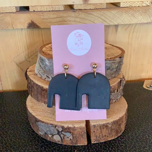 Black Clay Casa Earrings-ACCESORIES-Bottoms Up Boutique-Anchorage AK